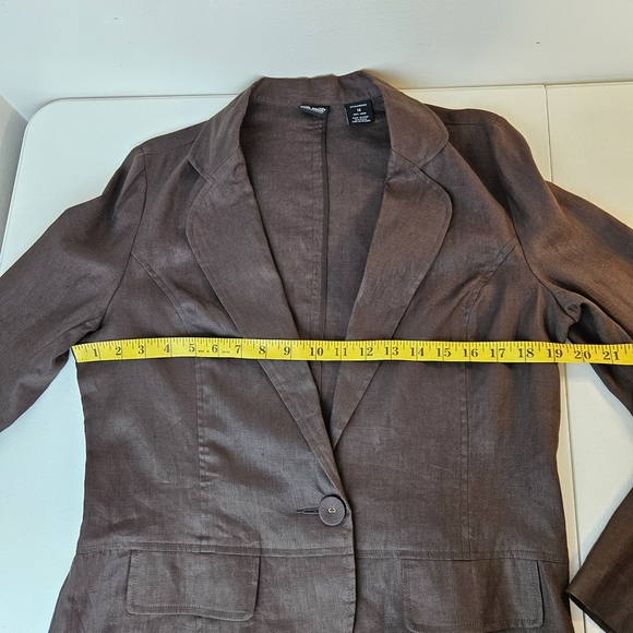 Willi Smith Linen Blazer  Women's 14 Brown Lightweight - Picture 6 of 7